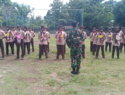 Tanamkan Disiplin Sejak Dini, Batuud Koramil 12/Simo Latih PBB Siswa MAN 1 Simo