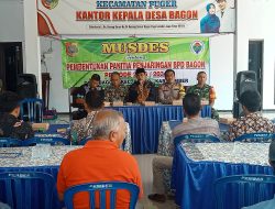 Musdes tentang pembentukan panitia penjaringan BPD desa Bagon kecamatan Puger Jember 