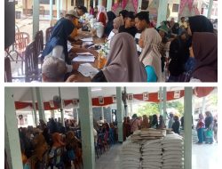 Desa Sidodadi kecamatan Tempurejo membagikan sembako kepada warga 2036 kpm berjalan lancar 